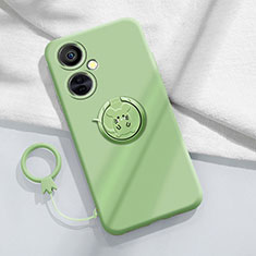 Custodia Silicone Ultra Sottile Morbida Cover con Magnetico Anello Supporto S02 per OnePlus Nord CE 3 Lite 5G Verde