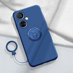 Custodia Silicone Ultra Sottile Morbida Cover con Magnetico Anello Supporto S02 per Oppo K11x 5G Blu