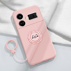 Custodia Silicone Ultra Sottile Morbida Cover con Magnetico Anello Supporto S02 per Realme GT Neo5 5G Rosa