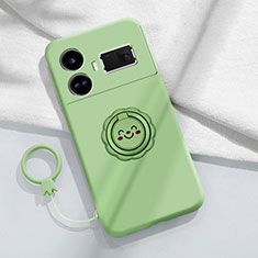 Custodia Silicone Ultra Sottile Morbida Cover con Magnetico Anello Supporto S02 per Realme GT Neo6 5G Verde