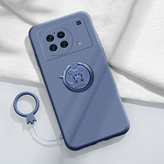 Custodia Silicone Ultra Sottile Morbida Cover con Magnetico Anello Supporto S02 per Vivo X Note Grigio Lavanda