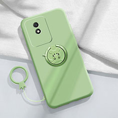 Custodia Silicone Ultra Sottile Morbida Cover con Magnetico Anello Supporto S02 per Vivo Y02A Verde