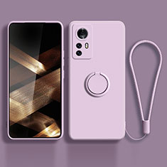 Custodia Silicone Ultra Sottile Morbida Cover con Magnetico Anello Supporto S02 per Xiaomi Redmi Note 12S Lavanda