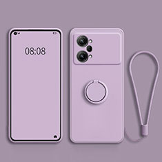 Custodia Silicone Ultra Sottile Morbida Cover con Magnetico Anello Supporto S03 per Oppo K10 Pro 5G Lavanda