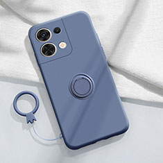 Custodia Silicone Ultra Sottile Morbida Cover con Magnetico Anello Supporto S03 per Oppo Reno8 Pro 5G Grigio Lavanda