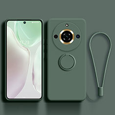 Custodia Silicone Ultra Sottile Morbida Cover con Magnetico Anello Supporto S03 per Realme Narzo 60 Pro 5G Verde Notte