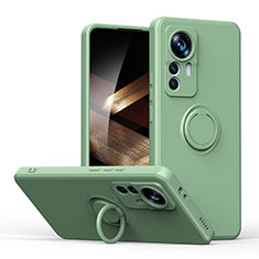 Custodia Silicone Ultra Sottile Morbida Cover con Magnetico Anello Supporto S05 per Xiaomi Redmi Note 12S Verde Pastello