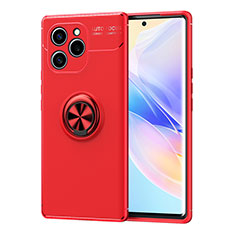 Custodia Silicone Ultra Sottile Morbida Cover con Magnetico Anello Supporto SD1 per Huawei Honor 60 SE 5G Rosso