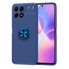 Custodia Silicone Ultra Sottile Morbida Cover con Magnetico Anello Supporto SD1 per Huawei Honor X30i Blu