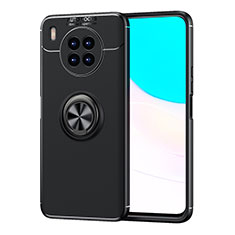 Custodia Silicone Ultra Sottile Morbida Cover con Magnetico Anello Supporto SD1 per Huawei Nova 8i Nero