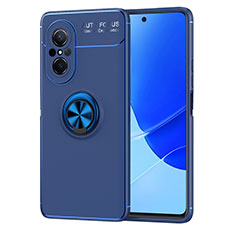 Custodia Silicone Ultra Sottile Morbida Cover con Magnetico Anello Supporto SD1 per Huawei Nova 9 SE Blu