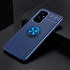 Custodia Silicone Ultra Sottile Morbida Cover con Magnetico Anello Supporto SD1 per OnePlus 9 5G Blu