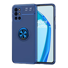 Custodia Silicone Ultra Sottile Morbida Cover con Magnetico Anello Supporto SD1 per OnePlus 9R 5G Blu