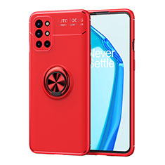 Custodia Silicone Ultra Sottile Morbida Cover con Magnetico Anello Supporto SD1 per OnePlus 9R 5G Rosso