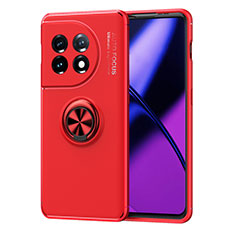 Custodia Silicone Ultra Sottile Morbida Cover con Magnetico Anello Supporto SD1 per OnePlus Ace 2 Pro 5G Rosso