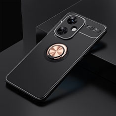 Custodia Silicone Ultra Sottile Morbida Cover con Magnetico Anello Supporto SD1 per OnePlus Nord CE 3 Lite 5G Oro e Nero