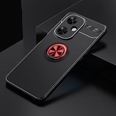 Custodia Silicone Ultra Sottile Morbida Cover con Magnetico Anello Supporto SD1 per OnePlus Nord CE 3 Lite 5G Rosso e Nero