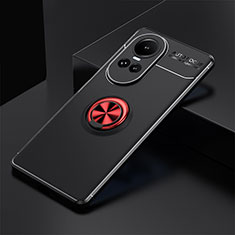 Custodia Silicone Ultra Sottile Morbida Cover con Magnetico Anello Supporto SD1 per Oppo Reno10 Pro 5G Rosso e Nero