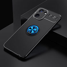 Custodia Silicone Ultra Sottile Morbida Cover con Magnetico Anello Supporto SD1 per Realme 10S 5G Blu e Nero