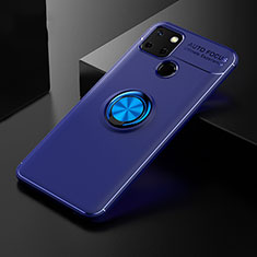 Custodia Silicone Ultra Sottile Morbida Cover con Magnetico Anello Supporto SD1 per Realme 7i RMX2193 Blu