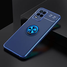 Custodia Silicone Ultra Sottile Morbida Cover con Magnetico Anello Supporto SD1 per Realme 8s 5G Blu