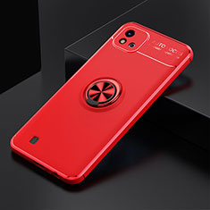 Custodia Silicone Ultra Sottile Morbida Cover con Magnetico Anello Supporto SD1 per Realme C11 (2021) Rosso