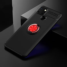 Custodia Silicone Ultra Sottile Morbida Cover con Magnetico Anello Supporto SD1 per Realme C12 Rosso e Nero