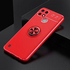 Custodia Silicone Ultra Sottile Morbida Cover con Magnetico Anello Supporto SD1 per Realme C25Y Rosso