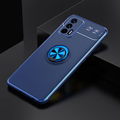 Custodia Silicone Ultra Sottile Morbida Cover con Magnetico Anello Supporto SD1 per Realme GT Neo 2T 5G Blu