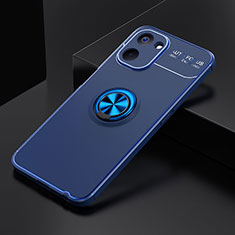 Custodia Silicone Ultra Sottile Morbida Cover con Magnetico Anello Supporto SD1 per Realme V20 5G Blu