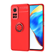 Custodia Silicone Ultra Sottile Morbida Cover con Magnetico Anello Supporto SD1 per Xiaomi Mi 10T Pro 5G Rosso