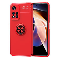 Custodia Silicone Ultra Sottile Morbida Cover con Magnetico Anello Supporto SD1 per Xiaomi Mi 11i 5G (2022) Rosso