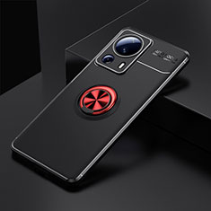 Custodia Silicone Ultra Sottile Morbida Cover con Magnetico Anello Supporto SD1 per Xiaomi Mi 12 Lite NE 5G Rosso e Nero