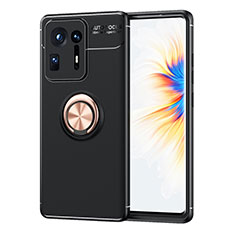 Custodia Silicone Ultra Sottile Morbida Cover con Magnetico Anello Supporto SD1 per Xiaomi Mi Mix 4 5G Oro e Nero