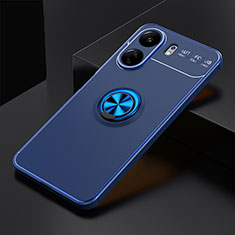 Custodia Silicone Ultra Sottile Morbida Cover con Magnetico Anello Supporto SD1 per Xiaomi Poco C65 Blu