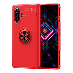 Custodia Silicone Ultra Sottile Morbida Cover con Magnetico Anello Supporto SD1 per Xiaomi Poco F3 GT 5G Rosso