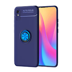 Custodia Silicone Ultra Sottile Morbida Cover con Magnetico Anello Supporto SD1 per Xiaomi Redmi 9A Blu