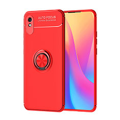 Custodia Silicone Ultra Sottile Morbida Cover con Magnetico Anello Supporto SD1 per Xiaomi Redmi 9A Rosso