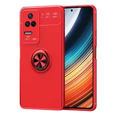 Custodia Silicone Ultra Sottile Morbida Cover con Magnetico Anello Supporto SD1 per Xiaomi Redmi K40S 5G Rosso