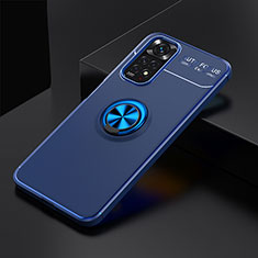 Custodia Silicone Ultra Sottile Morbida Cover con Magnetico Anello Supporto SD1 per Xiaomi Redmi Note 11 4G (2022) Blu