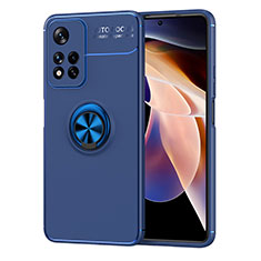 Custodia Silicone Ultra Sottile Morbida Cover con Magnetico Anello Supporto SD1 per Xiaomi Redmi Note 11 Pro+ Plus 5G Blu