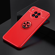 Custodia Silicone Ultra Sottile Morbida Cover con Magnetico Anello Supporto SD2 per Huawei Nova 8i Rosso