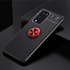 Custodia Silicone Ultra Sottile Morbida Cover con Magnetico Anello Supporto SD2 per OnePlus 9 Pro 5G Rosso e Nero