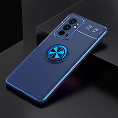 Custodia Silicone Ultra Sottile Morbida Cover con Magnetico Anello Supporto SD2 per OnePlus 9RT 5G Blu