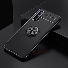 Custodia Silicone Ultra Sottile Morbida Cover con Magnetico Anello Supporto SD2 per OnePlus Nord CE 5G Nero