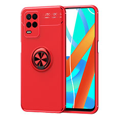 Custodia Silicone Ultra Sottile Morbida Cover con Magnetico Anello Supporto SD2 per Realme 8 5G Rosso