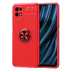 Custodia Silicone Ultra Sottile Morbida Cover con Magnetico Anello Supporto SD2 per Realme 8i Rosso