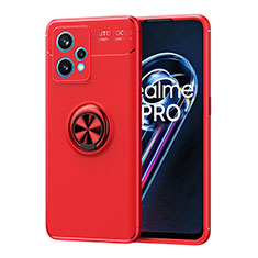 Custodia Silicone Ultra Sottile Morbida Cover con Magnetico Anello Supporto SD2 per Realme 9 Pro 5G Rosso