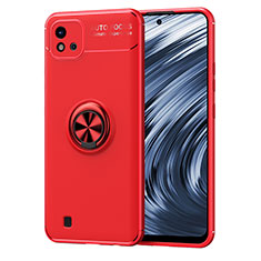 Custodia Silicone Ultra Sottile Morbida Cover con Magnetico Anello Supporto SD2 per Realme C11 (2021) Rosso