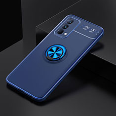 Custodia Silicone Ultra Sottile Morbida Cover con Magnetico Anello Supporto SD2 per Realme GT Master 5G Blu